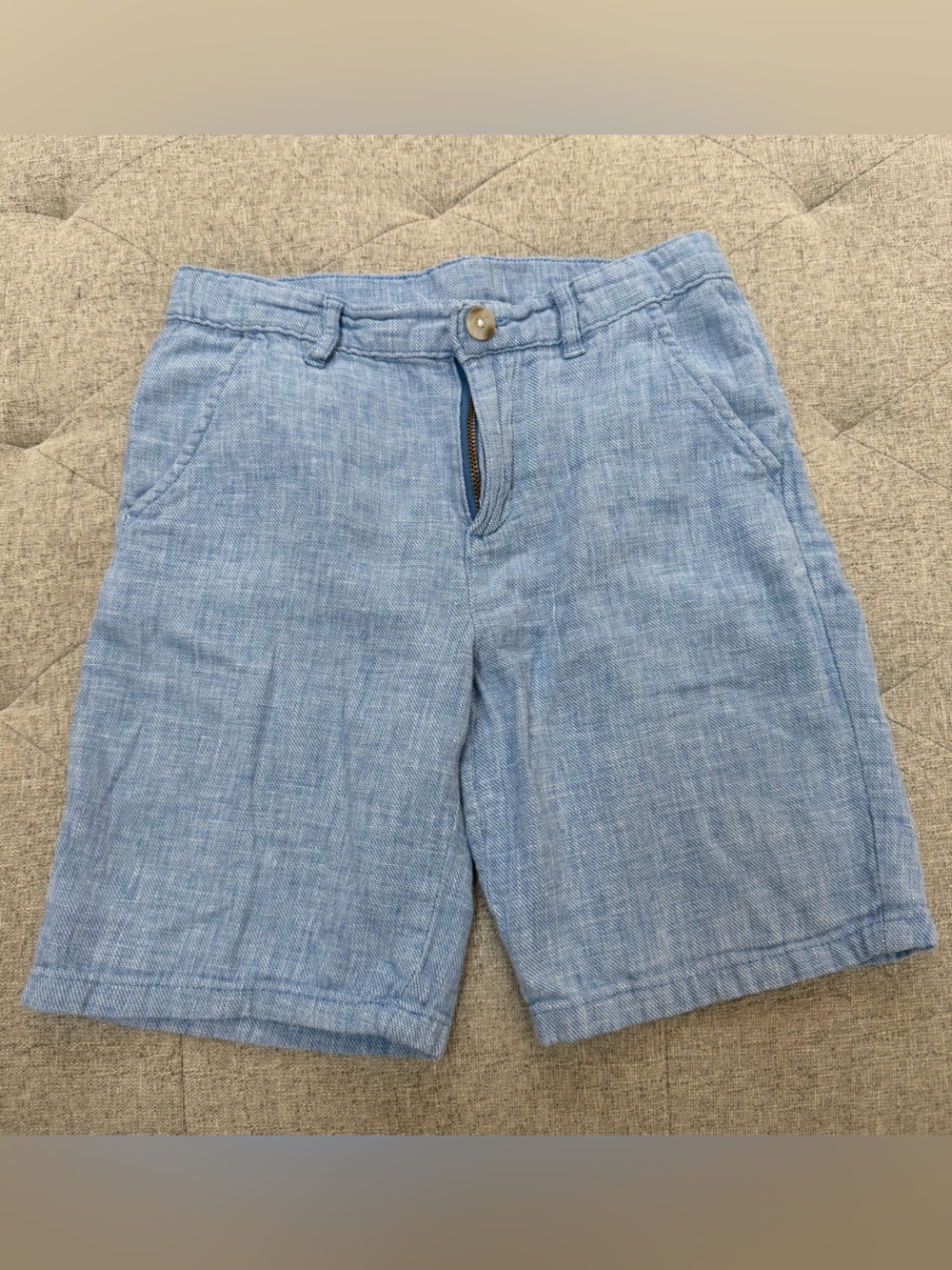 EUC GYMBOREE BOYS BLUE COTTON LINEN SHORTS SIZE 10
